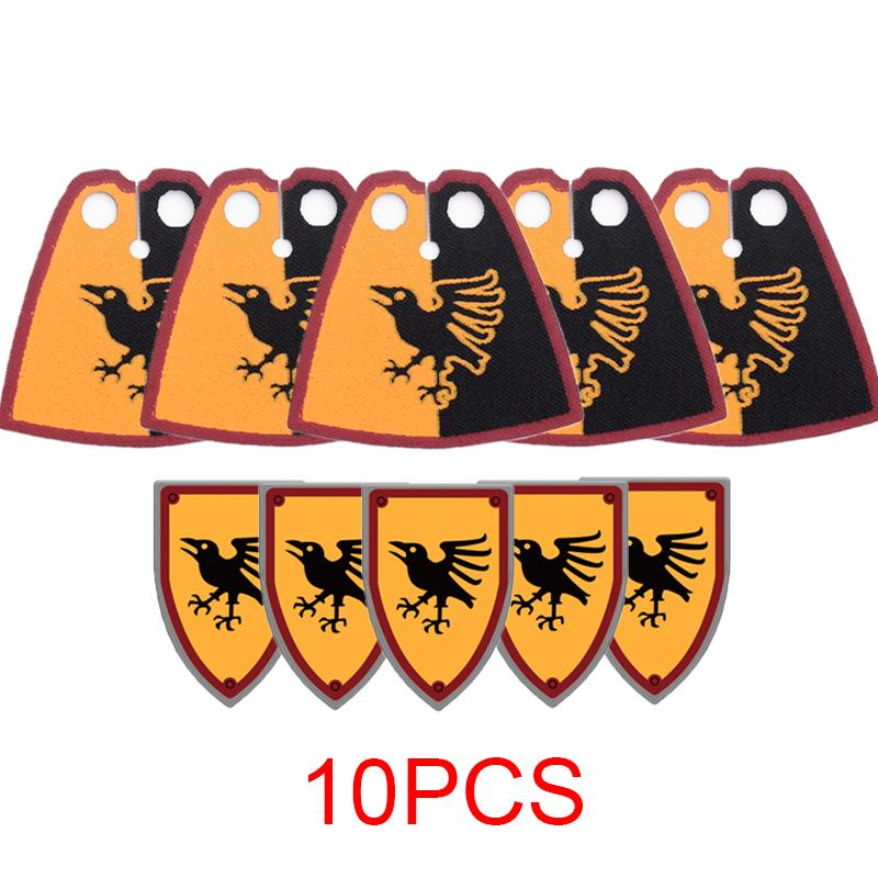Medieval Castle Soldier Figure Equipment Building Blocks Lion Black Eagle Knight Waffen Accessories Shield Vest Cloak Brick Toys