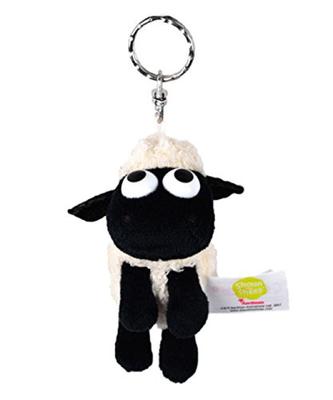 NICI Baby Shaun the Sheep Plush BB White Keychain, 10cm, German-made Toy, 3089222,
