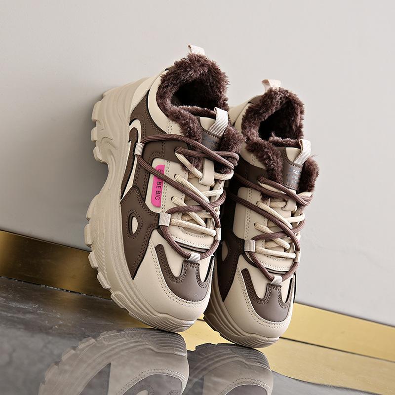 

Dad shoes women ins winter new thick-soled sports versatile, lightweight to increase height and leisure 42 коричневый