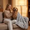 Pet Blanket for Dogs Cats - Foldable Machine Cozy Bed Cover for Crate Kennel Travel Indoor Use