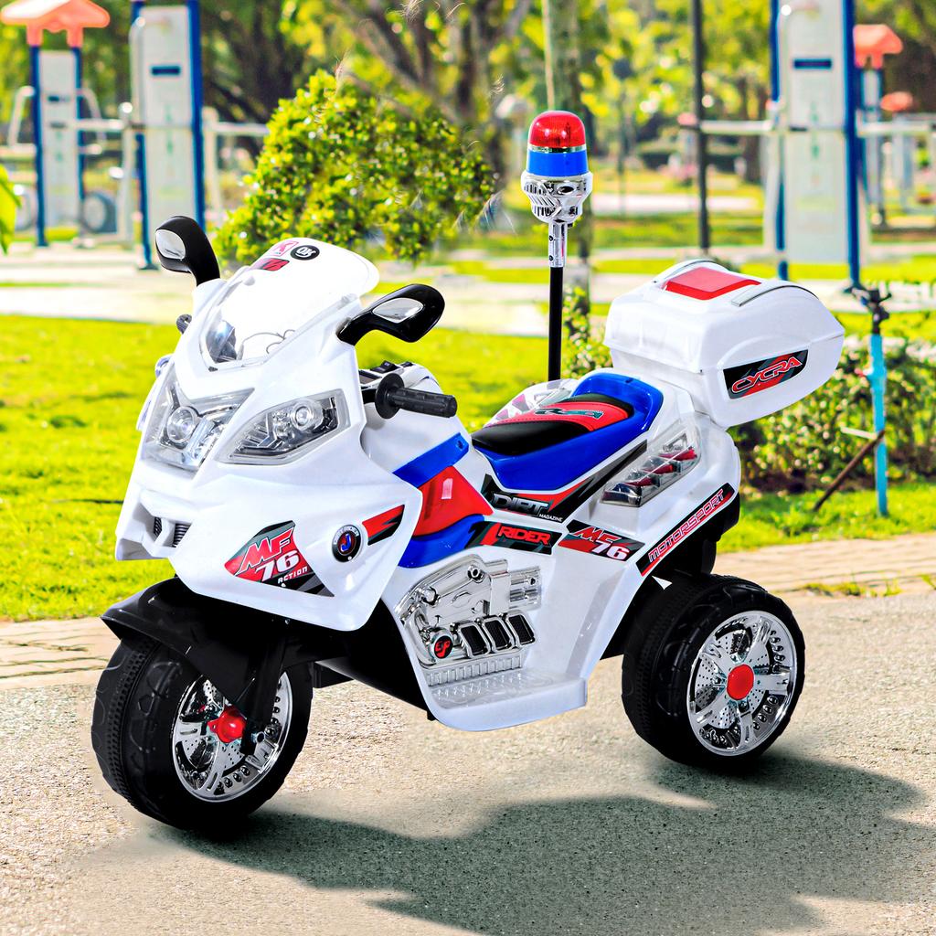 Electric Motorcycle for Children from 3-5 Years Electric Toy Moped 3 Wheels with Music, Speed 3KM/h, Lights 112×51×72.5cm