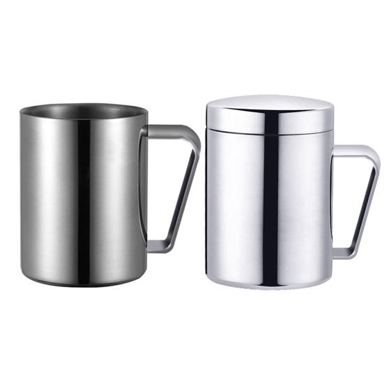 Sklenička na vodu s dvojitou stěnou, izolovaná z nerezové oceli Potřeby pro domácnost s pohodlným uchopením sklenice na mléčné nápoje