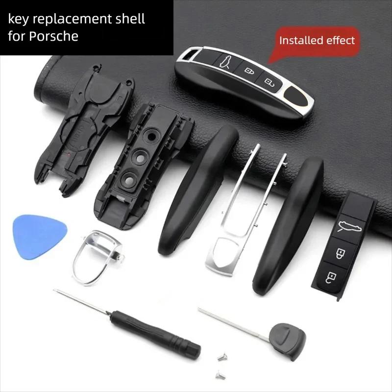 Car Key Case Housing Replacement Remote Key Repair Accessories For Porsche Cayenne Macan Boxter 718 Panamera 911