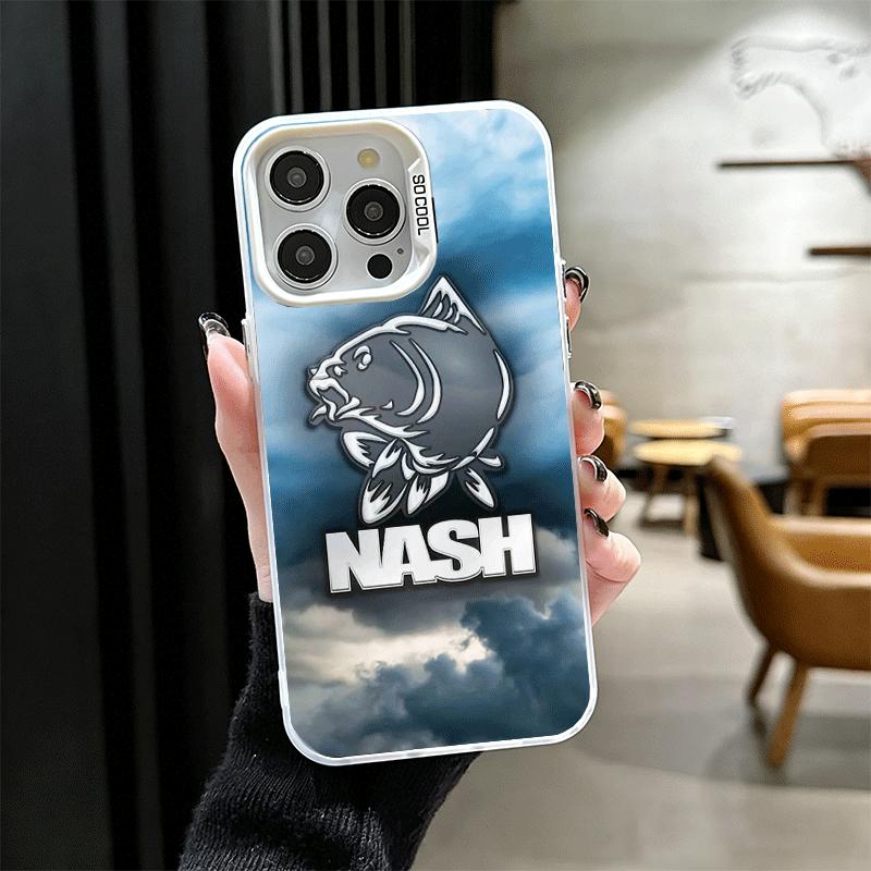 Nash Fishing Fish Mark Soft Phone Case for iPhone 15 16 17 Pro Max 17Air 16E 14 Plus 13 12 Mini Shockproof Cover Back Shell