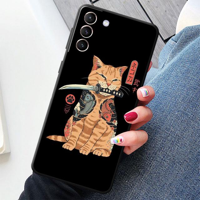 Case For Samsung Galaxy S20 S22 S21 FE S10 S23 Plus S24 Note 20 Ultra 10 Black Soft Phone Shell Great Ramen Wave Japan S24Ultra