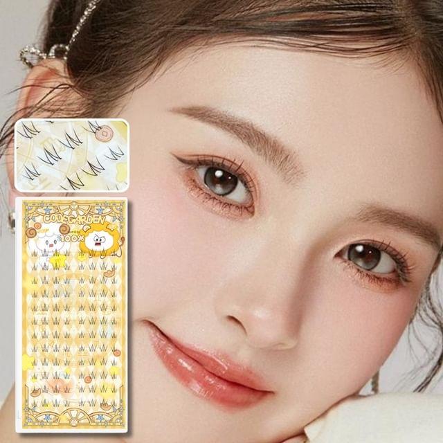 Mogugu - Натуральные Кластерные Нижние Накладные Ресницы Black - One Size