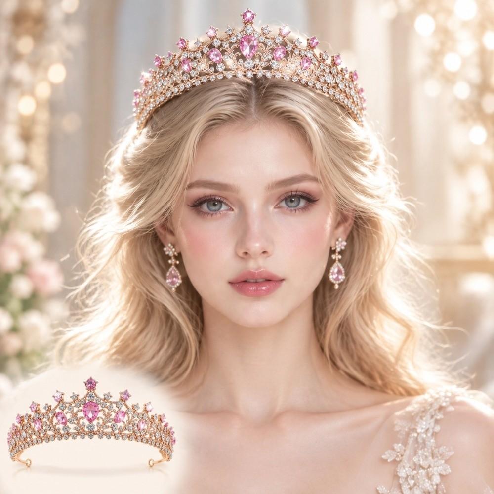 Baroque Style Princess Headband Gold Plated Bridal Tiara Fairy Rhinestone Headband  Pageant