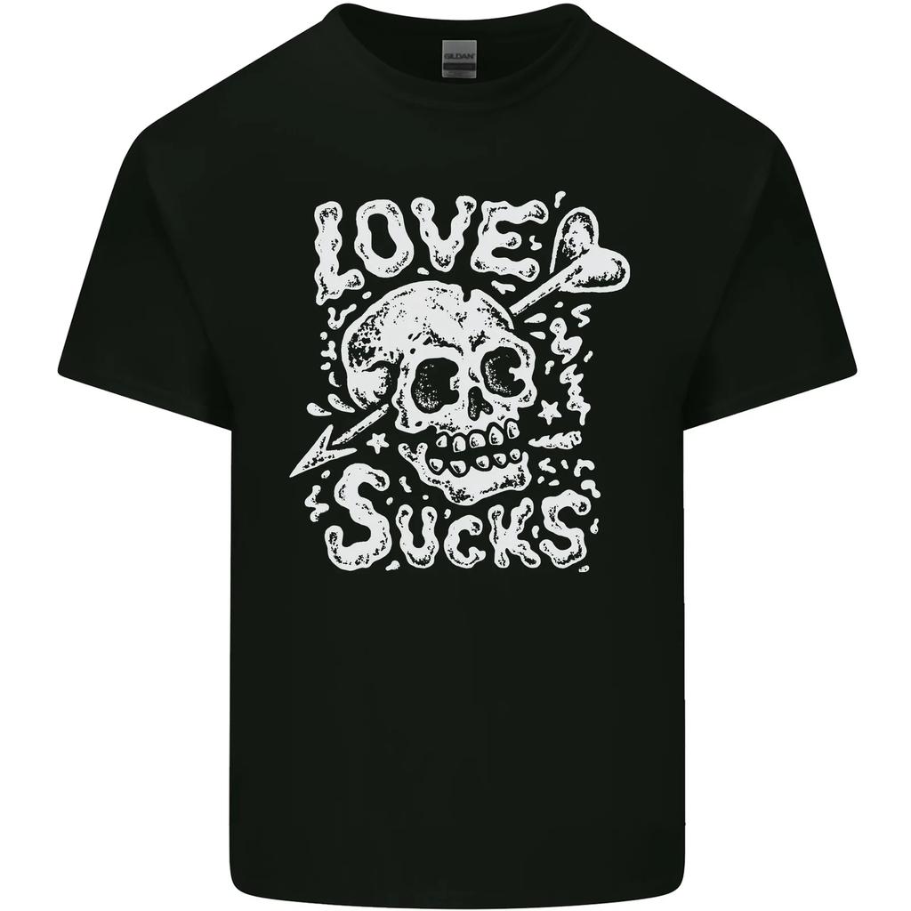 Love Sucks Skull Anti Valentines Day Singles Day Kids T-Shirt Childrens