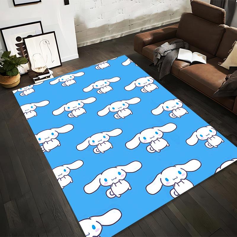 

Cute Cartoon White Bunny Pattern on Blue Background Decorative Area Rug Carpet Suitable for use as an anti-slip1 for1room and bedroom sofas 40x60cm( 15x23in )