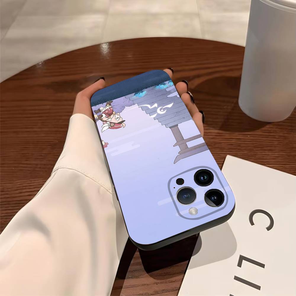 

G-Genshin Impact Cute Klee Phone Case For iPhone 17,16,15,14,13,12,11,Pro,Max,Plus Soft Black Cover iPhone11PROMAX
