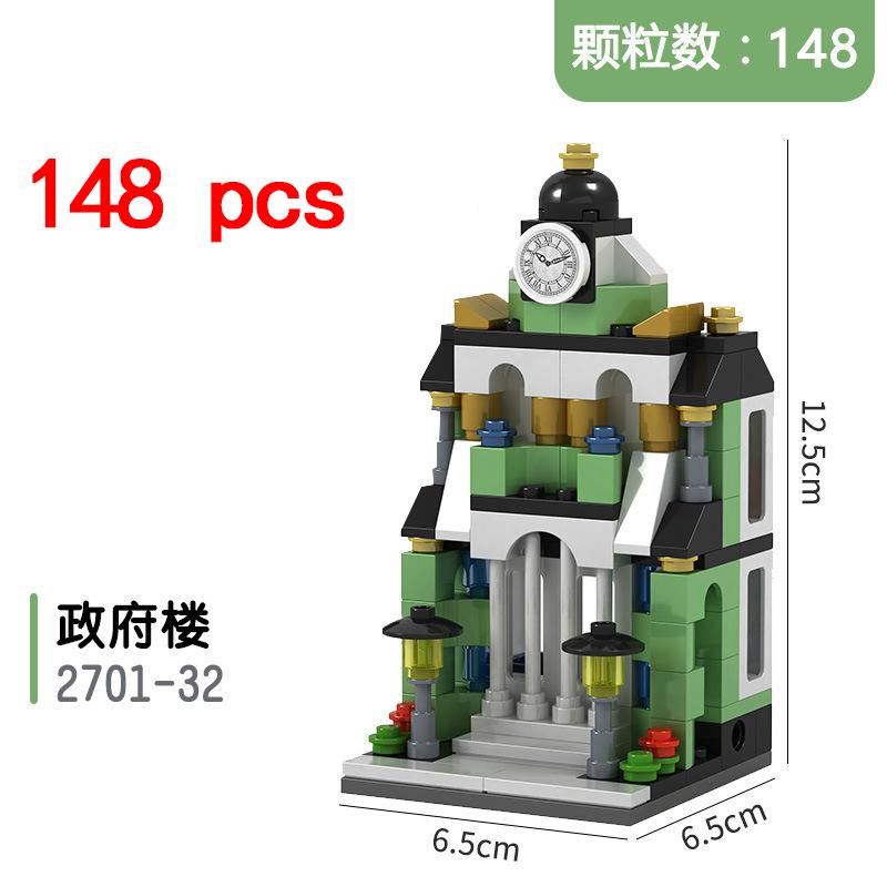 City Miniature Views Mini Street Coffee Shop Model Building Blocks Kits Bricks Kids Toys Girls Boys Flower Food Retail Store