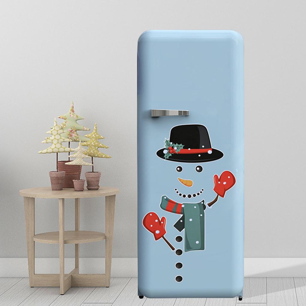 Weihnachts-Kühlschrankaufkleber-Set Interessanter Cartoon Heimküchen-Dekor Szenenlayout DIY Kühlschrankaufkleber Feiertagsstil-Aufkleber