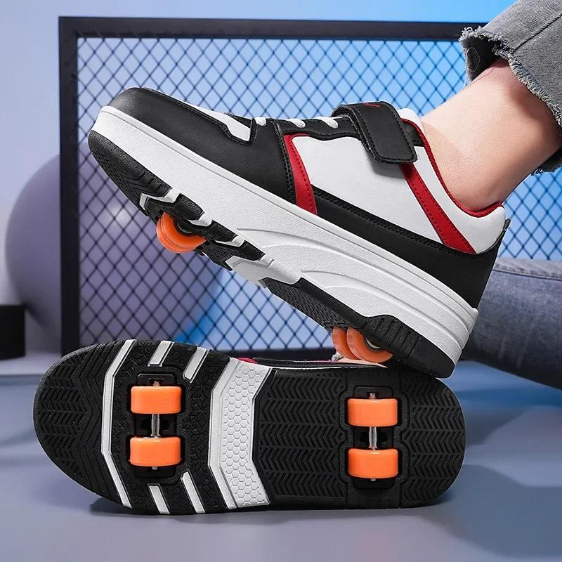 New Cross-Border Roller Skate Shoes For Men Women Children Detachable Deformable Wheels Inline Skating Shoes Ice Skating Shoes
