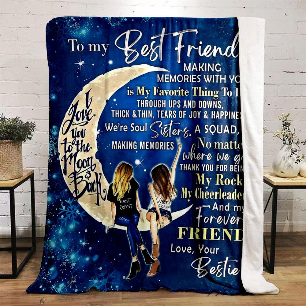 Best Friend Moon Blanket bedroom Blanket for Livingroom Couch lunch break Soft throw for Friend's festival Gift