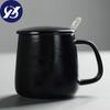 Japanese Style Totoro Coffee Mugs for Lovers Creative Milk Cup with Lid and Spoon Office Simple Ceramic Water Tea Cup Drinkware