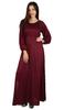 Bimba Women Boho Gothic Style Long Maxi Dress Lace Long Sleeves Gown