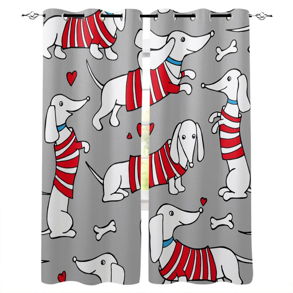 Животное Розовая Собака Милый Пудель Новые Простые Шторы Украшения Дома Шторы Современные — фото 10