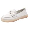Leather Bow Slip-on Shoes Women's Shoes Fashion Soft-faced Soft-soled Mother Shoes