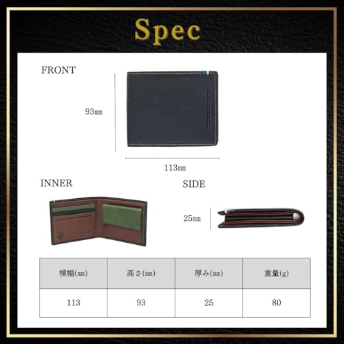 Benetton Men's Bifold Wallet, Made with Genuine Vegetable-Tanned Italian Leather, Compact, Soft, Stylish, and Easy to Use. Fits Driver's License, IC C