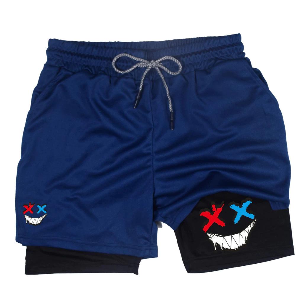 

Smile Camouflage Shorts Pants Double-Layer Boxing Muay Thai Kickboxing Training Animation 3D Print Gym Sport Workout Fitness Cosplay Unisex M
