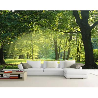 Papel Tapiz 3D Árbol Verde Paisaje Bosque Mural de Pared Sala de Estar Dormitorio Mural Fotográfico Decoración del Hogar