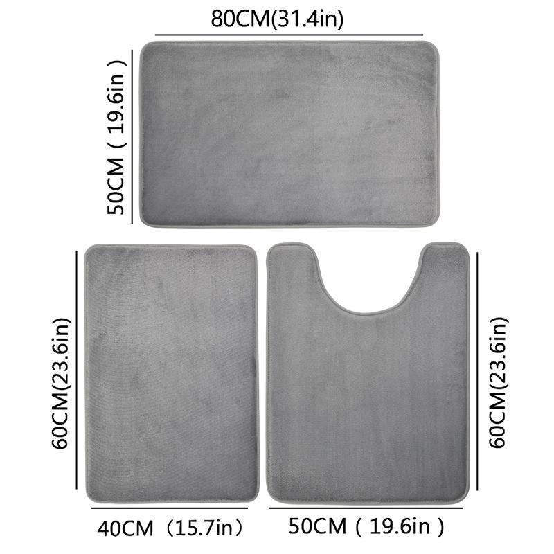 Tredelt toalett, Badegulvsmatte, Dusjmatte, Badeabsorberende matte, Sklisikker teppe, Myk og behagelig, Vaskerom.