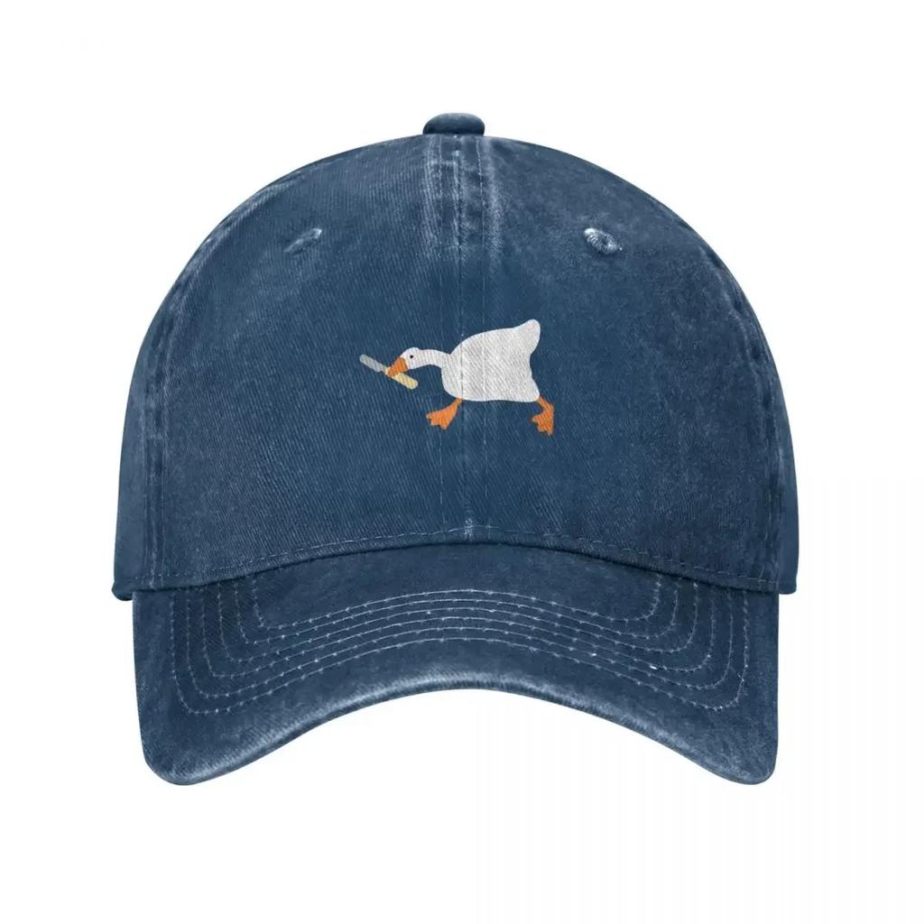 Biting Knife White Goose Inhale Duck Baseball Caps Unisex Style Distressed Washed Snapback Hat Outdoor  Caps Hat