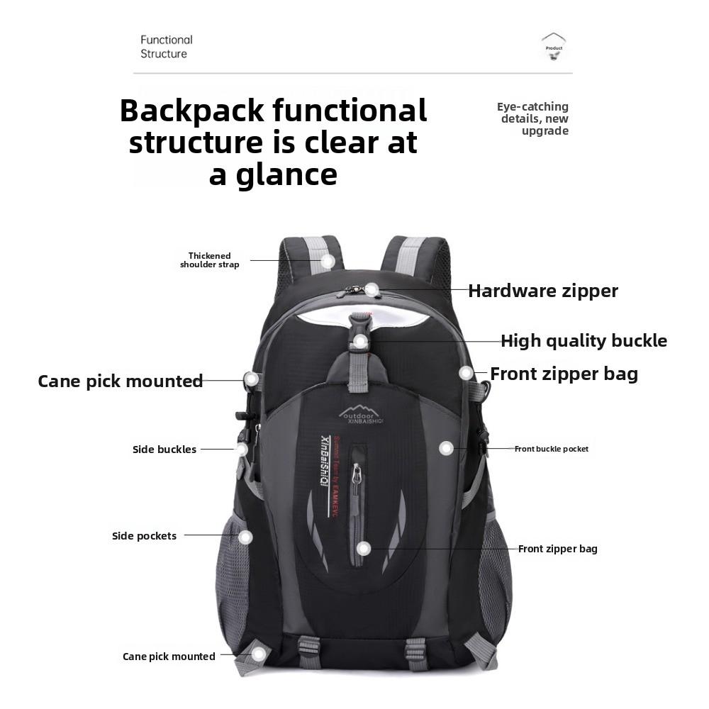 Fixed Hiking Poles, Hiking Backpacks, Multi-functional Camping Bags, Large Capacity Waist Protection, Outdoor Hiking Bags