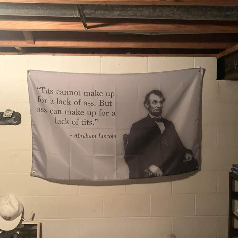 VIKAMA Lincoln Quote Tapestry Inspirational Historical Figure Wall Hanging for Living Room Bedroom Home Aesthetic Decor
