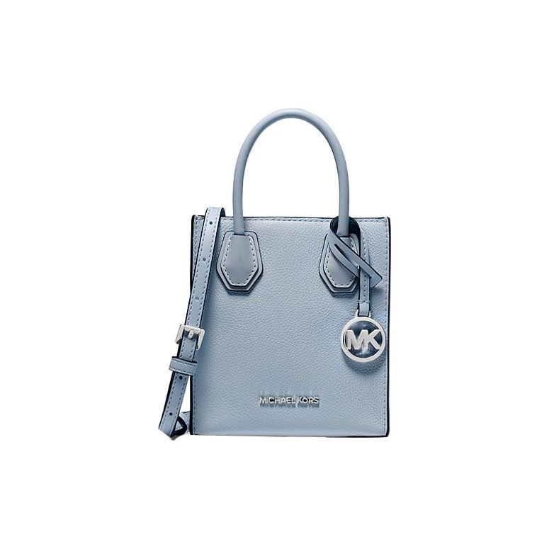 

Michael Kors Mk Mercer Solid Letter Logo Pebble Leather Tote Bag Women Tote Blue 35H1SM9C0L-PALE-BLUE Basic Set (Bag+Dust Bag)