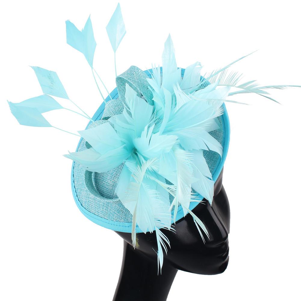 Deep Leather Powder Boutique Banquet Mesh Top Hat Hemp Headgear Bridal Wedding Dress Mesh Feather