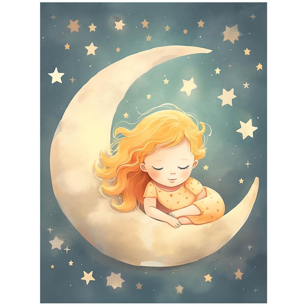 Plakat Księżniczka Na Księżycu Plakat Księżniczka Na Księżycu, 70X100 Cm, Bez Ramy, Płótno Premium Na Blejtramie