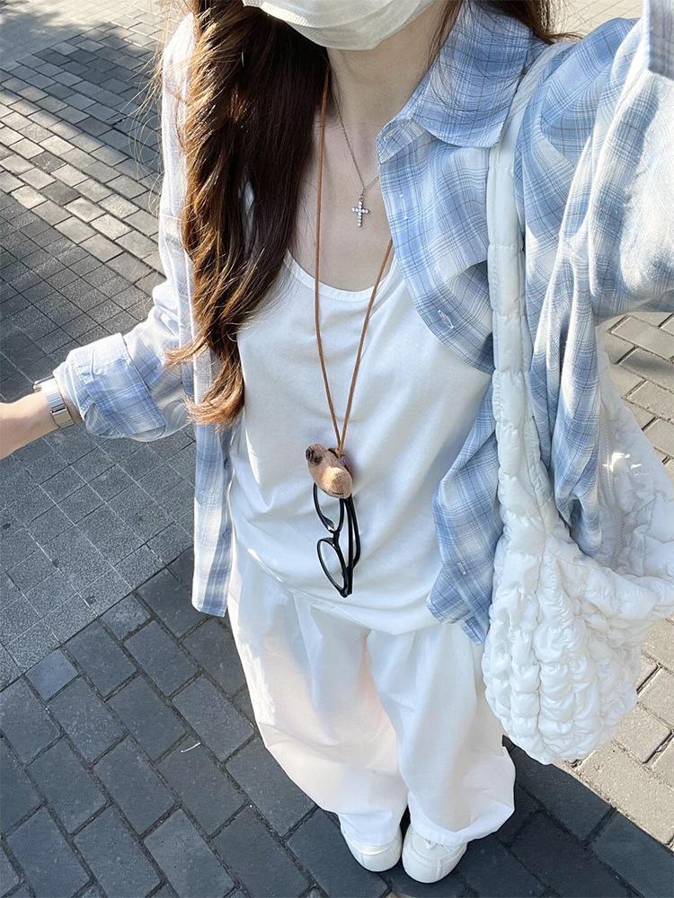 Women's 2026 Early Spring Retro Yellow Plaid Loose Shirt Jacket