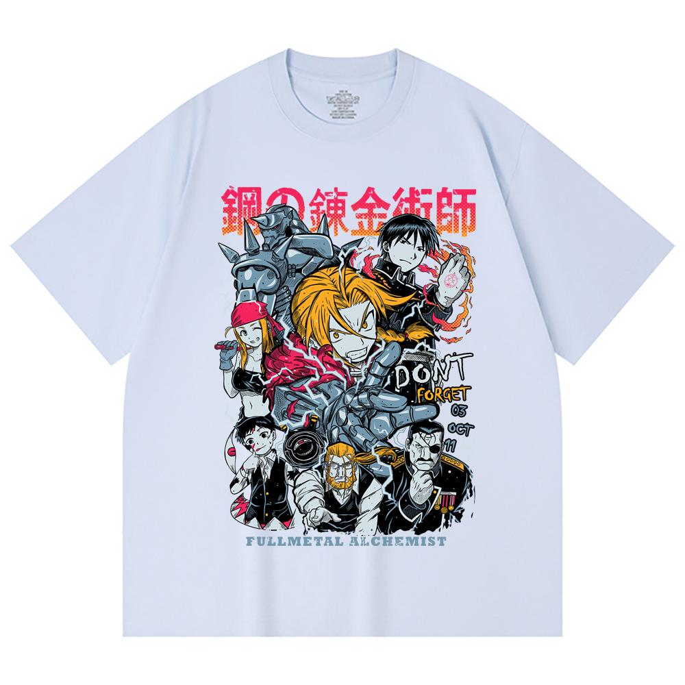 230 Gsm 100% Cotton Fullmetal Alchemist V1 Print Unisex Heavy Cotton T Shirt