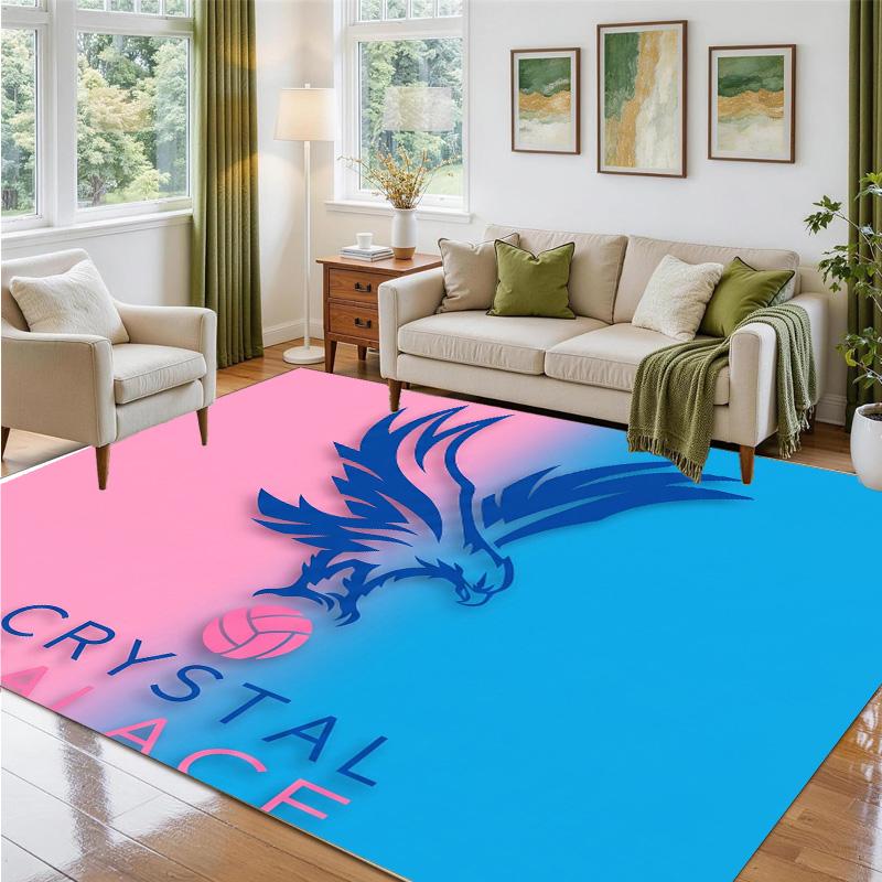 Crystal Palace Football Design Crystal Velvet Rug Soft Decorative Mat for Bedroom Entrance