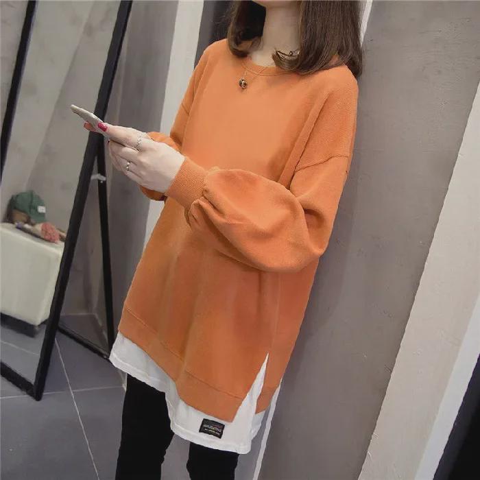 Women's Plus Size Layered Sweatshirt, Mid-Length Casual T-Shirt for Autumn/Winter 2025