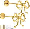2 Pcs Metal Bow Curtain Holdbacks Gold Wall Mounted Bow Curtain Hold Backs Curtains Modern Gold Holders for Living Room Bedroom Office Home