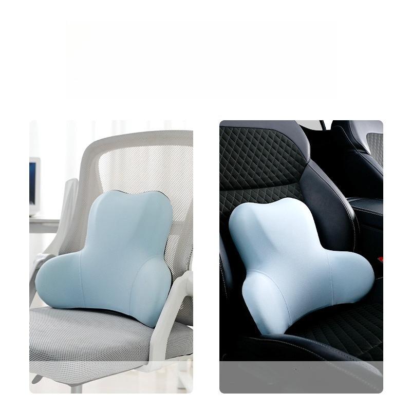 1pc Solid Color Office Waist Protection Cushion Car Seat Backrest Cushion Car Accessories Memory Cotton Support Waist Pillow Fit The Lumbar Spine