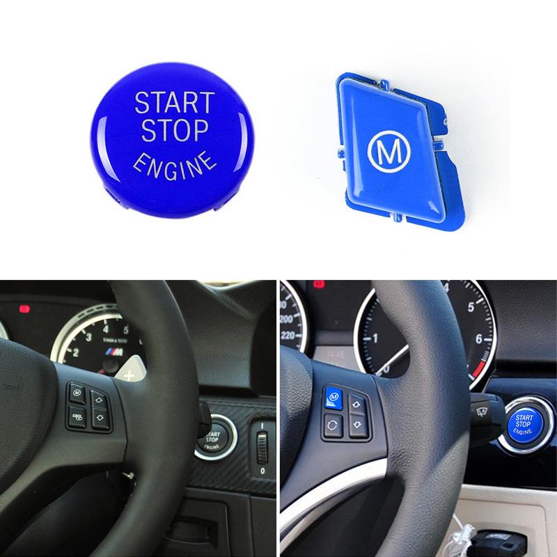 

Рулевое колесо автомобиля, синяя модель M, кнопка запуска и остановки двигателя для BMW 3 серии E90 E91 E92 E93 M3 2007-2013, замена переключателя