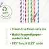 300pcs Colored Striped Straws, Randomly Mixed In 6 Colors (0.23*7.75 Inches), Disposable Paper Straws, Juice Paper Straws