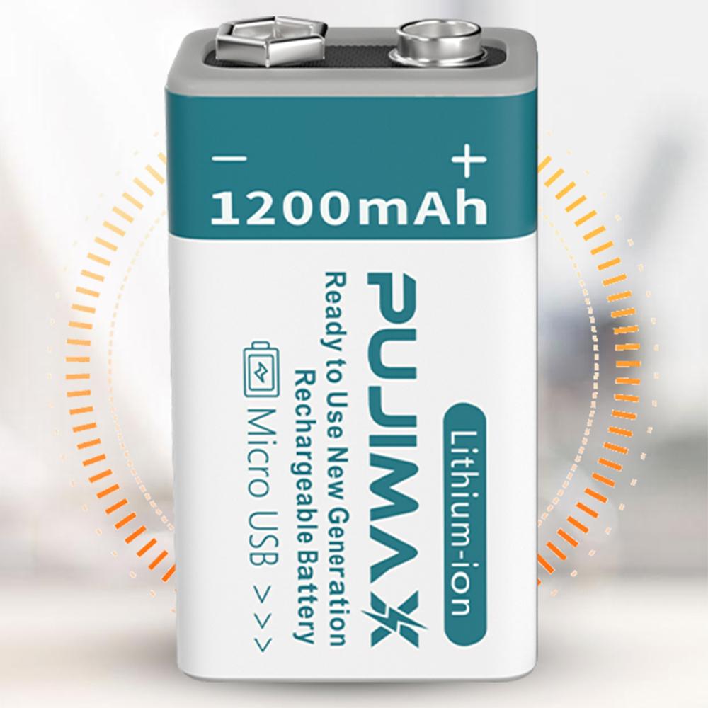 9V 1200mAh Li-ion Rechargeable Battery Micro USB Batteries for Multimeter Microphone Toy Remote Control Massager