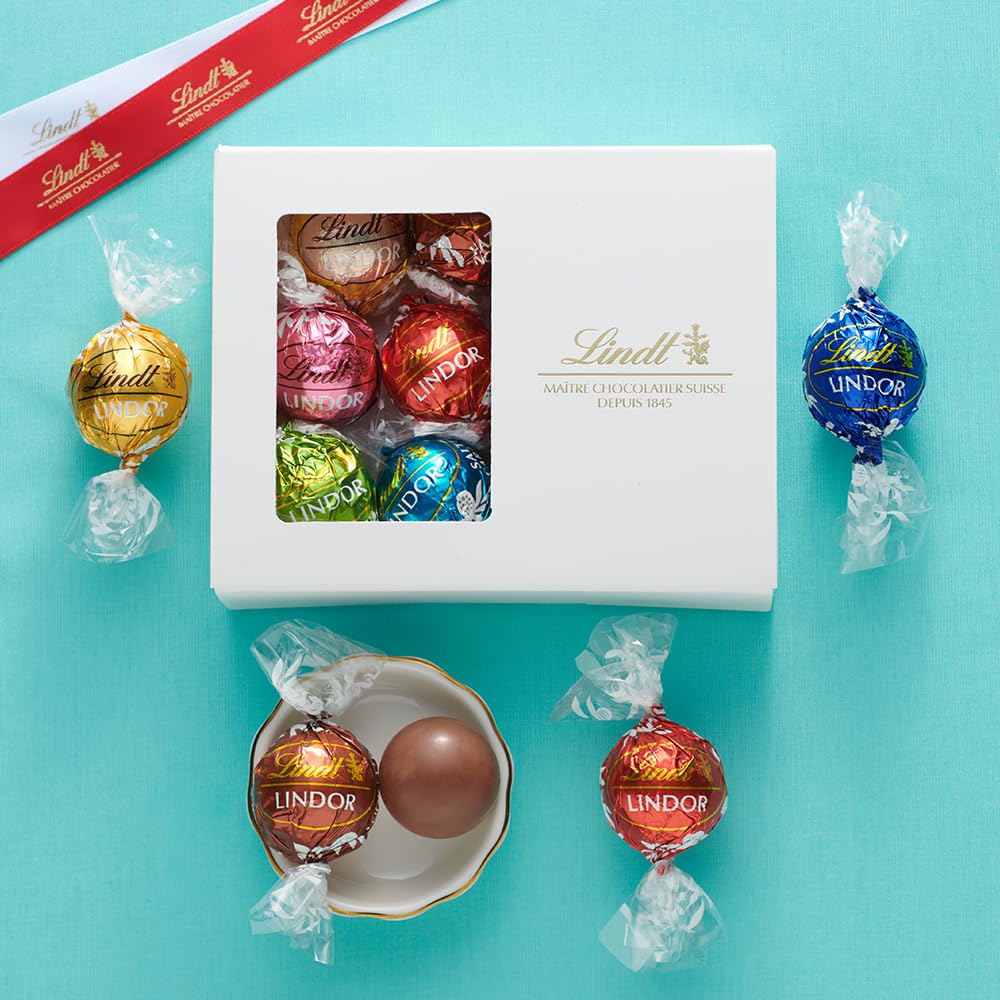 Lindt Lindor Mini Tasting Set Pick & Mix 10 Pieces with Tote and Shopping Bags Mother's Day Gift S