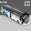 Luxury Electric Airport Business Bus Alloy Car Model Diecast Simulation Metal Toy City Tour Bus Model Sound And Light Kids Gifts