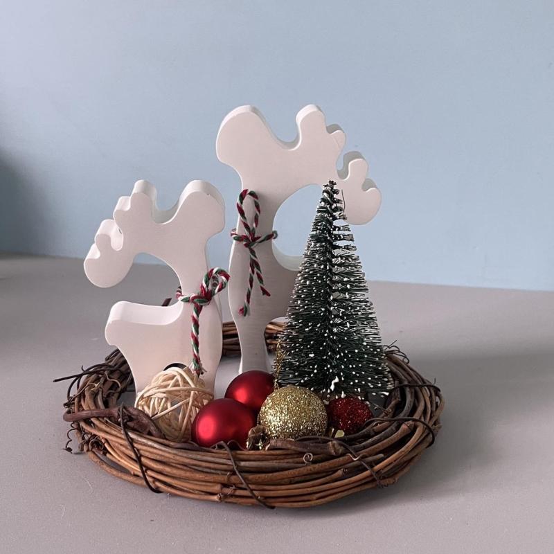 Reusable Countdown Molds Set Flexible Silicone Christmas Double Elk Mold for Epoxy Resin Festival Home Decoration
