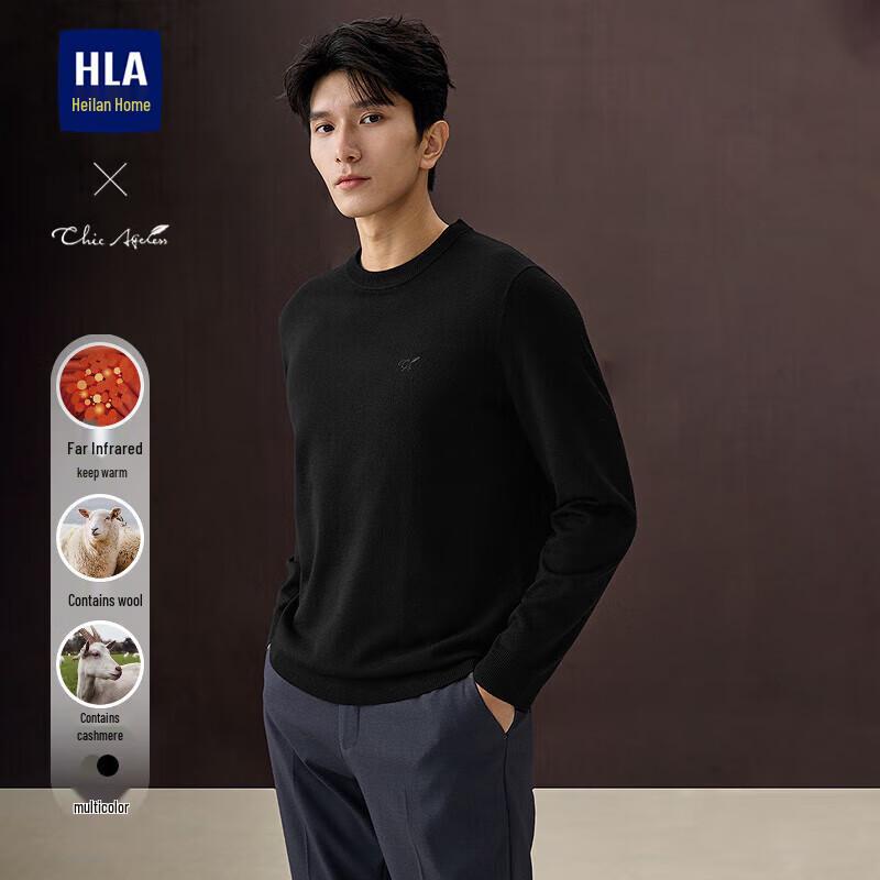 

HLA Men s Chic Ageless Round Neck Knitted Sweater L