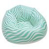 Aufblasbarer Stuhl PVC Wellenstreifenmuster Ergonomisches Design Minimalismus Aufblasbarer Sitzsackstuhl Grün