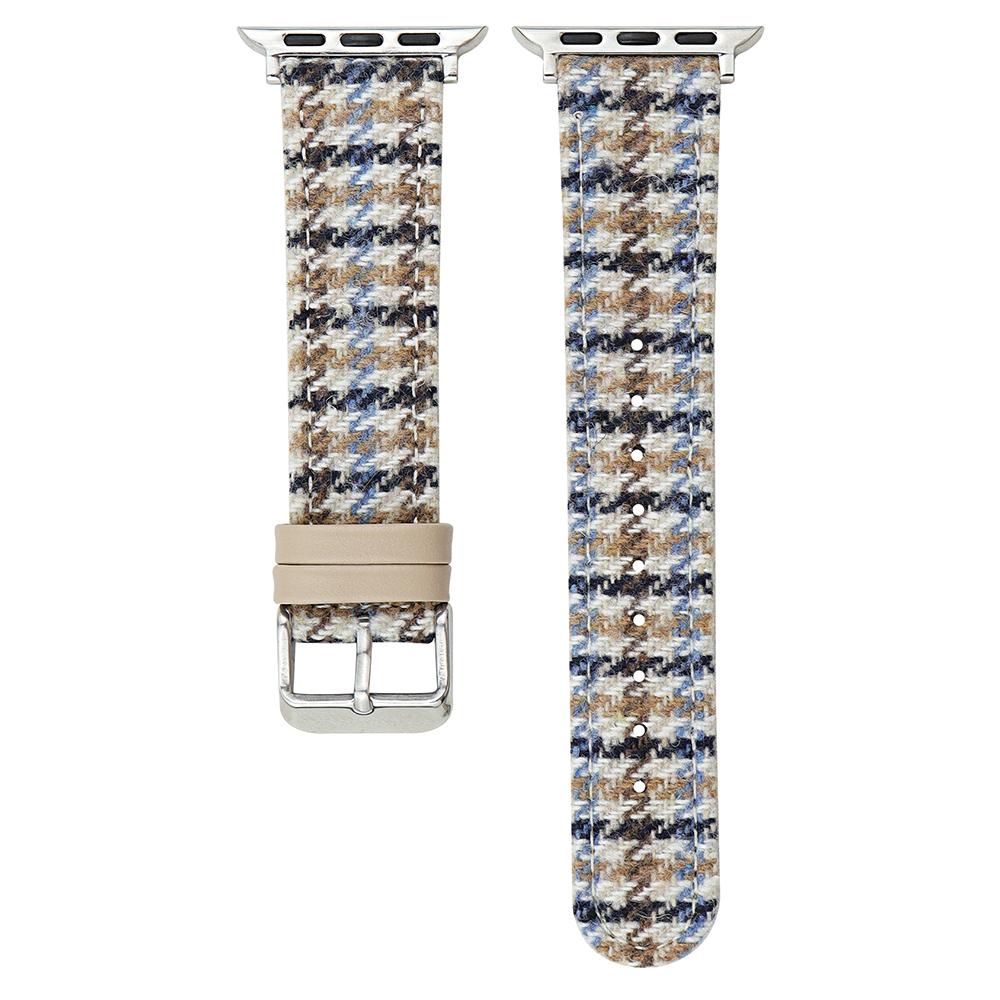 Watch Band For Apple Watch Series 10 Ultra 9 8 7 SE 6 5 4 3 2 1 46mm 49mm 45mm 44mm 42mm Vintage Wool+Leather Strap