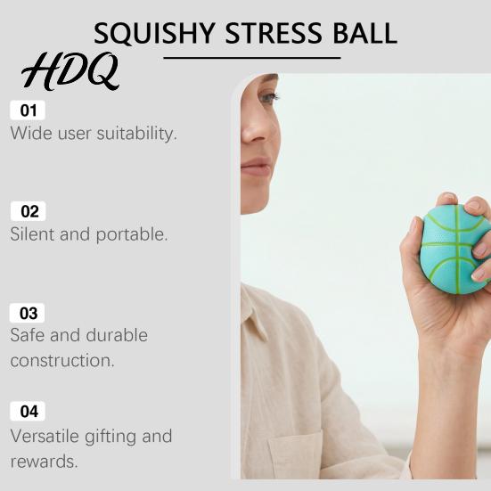 Portable Stress Reliever Soccer Basketball Ball, TPR Fidget Squeeze Toy for Adults Soft Ball Kids, Decompression Anxiety Relief, Party Birthday