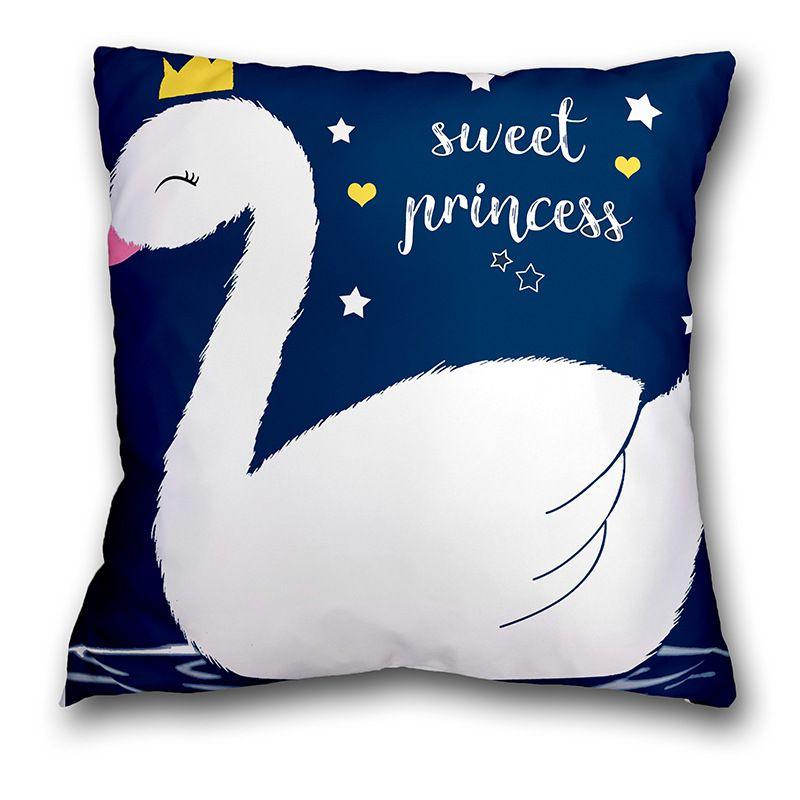 Cartoon Printed Cushion Cover Square Shape Peachskin Fabric For Home Decor