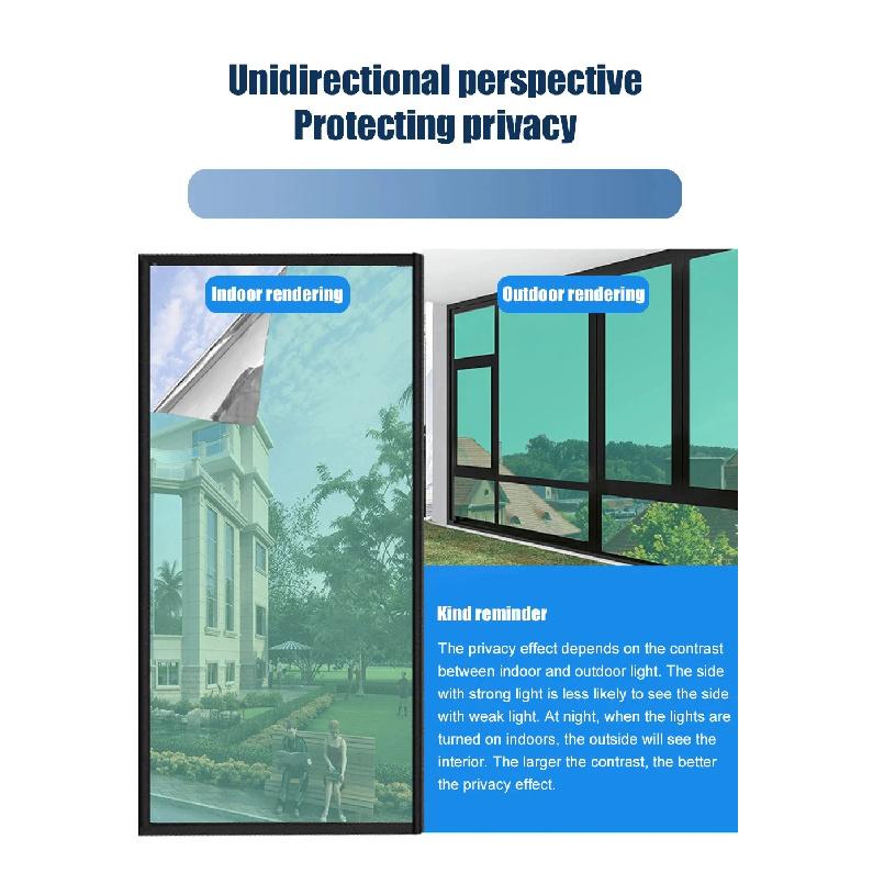 House Anti Look Window Privacy Film Adhesive Vinyl Mirror Foil One Way Car Glass Screen Tint Stickers Rolls UV Protection Tools